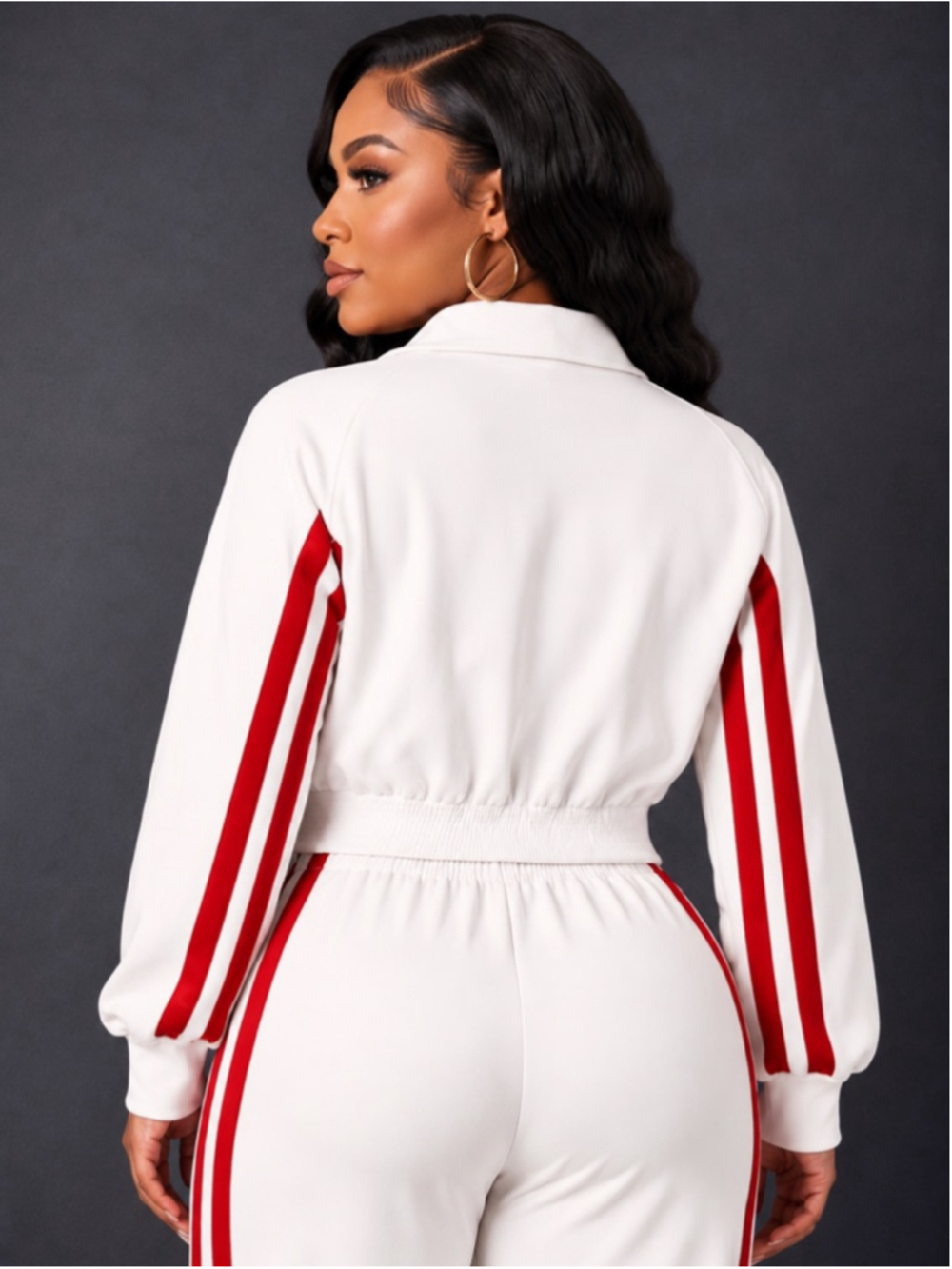 NEW Y2K Style Striped Zip-Up Tracksuit Set – Size 3X-Large - Picture 5 of 10